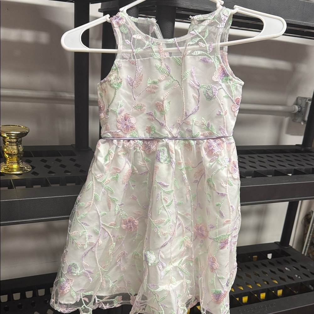 Rare Editions Pastel Floral Kids Dress